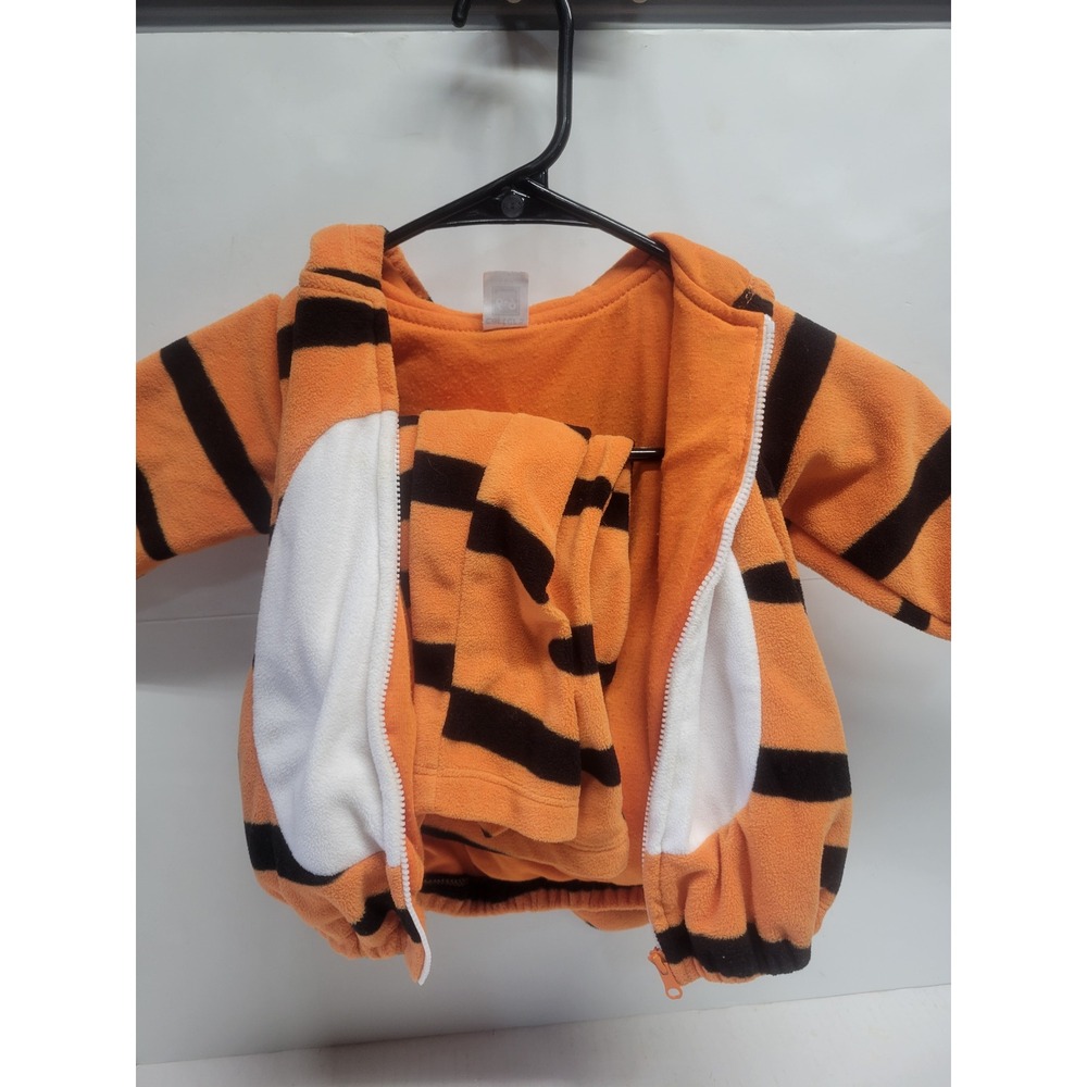 Carters Baby Tiger Costume Set 6-9 Months Orange Black‎ Fleece Hooded 2pc Outfit